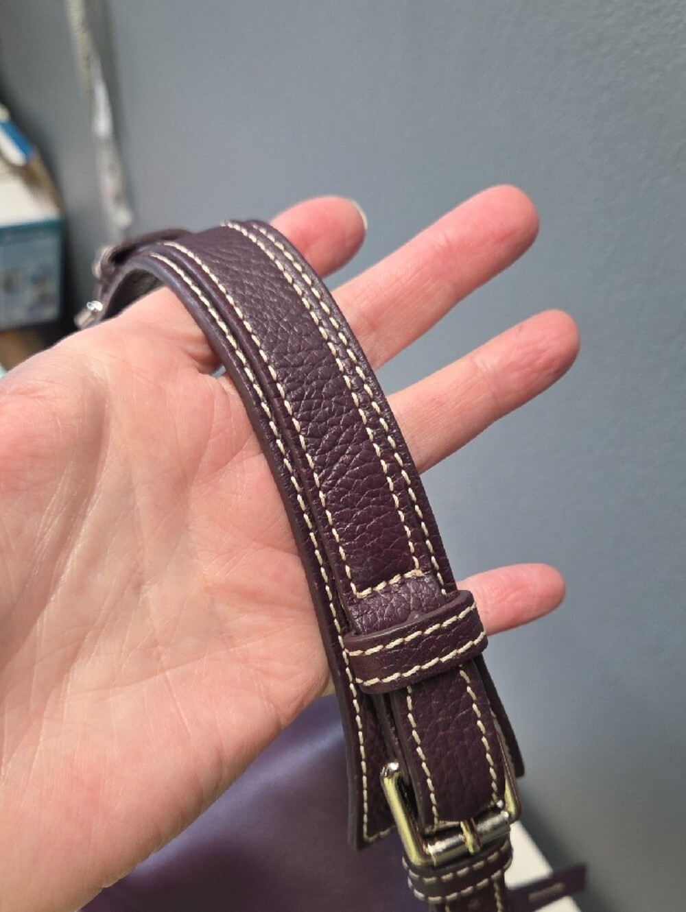 Dooney & Bourke Purple Pebbled Leather Hobo Shoulder Bag - Picture 11 of 13